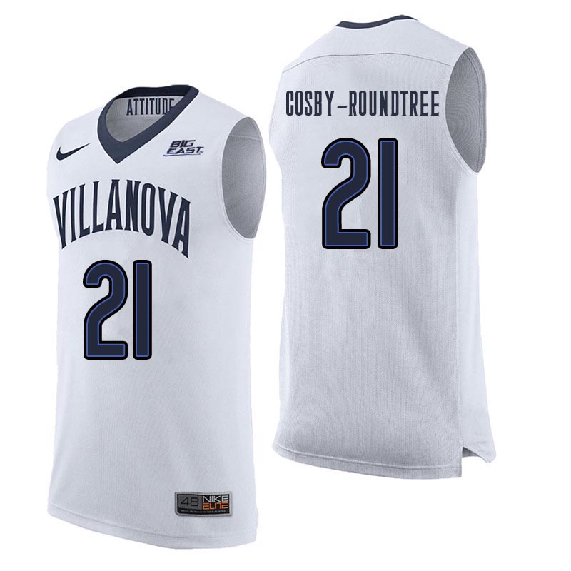 Men Villanova Wildcats #21 Dhamir Cosby-Roundtree College Basketball Jerseys Sale-White - Click Image to Close